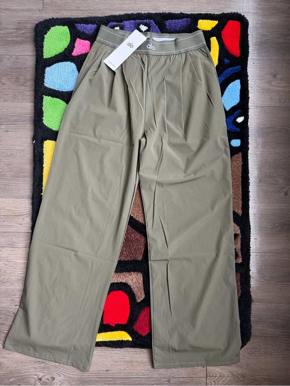 Alo Olive Green Suit Up Trousers